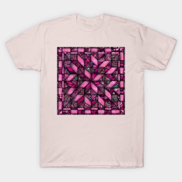 Pink Quilt T-Shirt by Zodiart